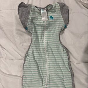 Love to Dream Mint and Gray Swaddle